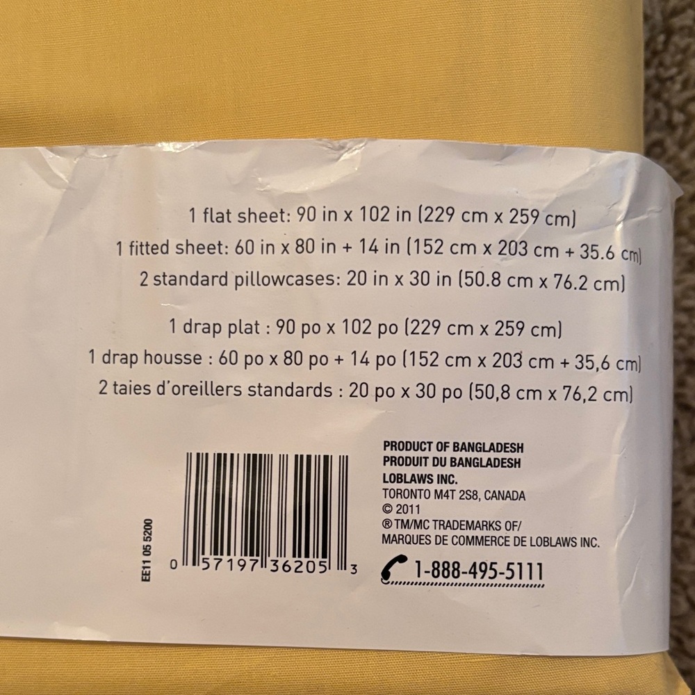 Yellow Sheet Set - Picture 2 of 3